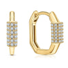 Wholesale S925 Sterling Silver Oval Geometric Earrings With Microinlaid Zircon