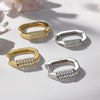 Wholesale S925 Sterling Silver Oval Geometric Earrings With Microinlaid Zircon