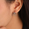 Wholesale S925 Sterling Silver Palm Diamond Ear Ring With Devil's Eye Fashion Creative Cold Style Inlay Earrings For Women