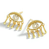 Wholesale S925 Sterling Silver Palm Diamond Ear Ring With Devil's Eye Fashion Creative Cold Style Inlay Earrings For Women