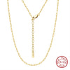 Wholesale S925 Sterling Silver Paper Clip Chain Cross Geometric Necklace Electroplated