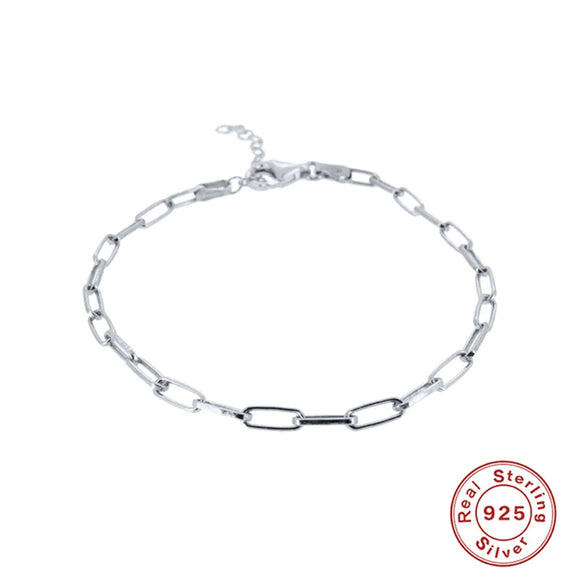 Wholesale S925 Sterling Silver Paperclip Bracelet For Women With Geometric Design And Electroplating Treatment