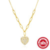 Wholesale S925 Sterling Silver Peach Heart Pendant Inlaid Zircon Clavicle Chain With Electroplating For Women
