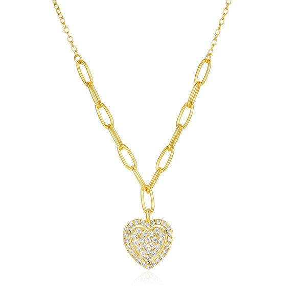 Wholesale S925 Sterling Silver Peach Heart Pendant Inlaid Zircon Clavicle Chain With Electroplating For Women