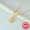 Wholesale S925 Sterling Silver Peach Heart Pendant Inlaid Zircon Clavicle Chain With Electroplating For Women
