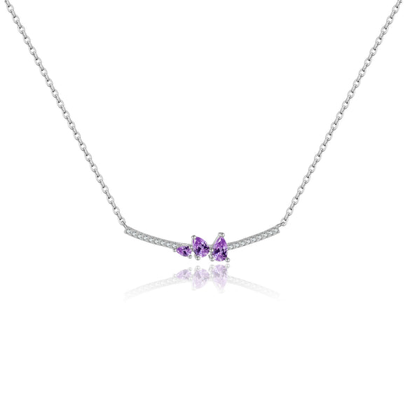 Wholesale S925 Sterling Silver Pear Shaped Women's Necklace With Electroplating Simple And Versatile Design Classic Elegant