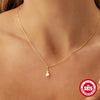 Wholesale S925 Sterling Silver Pearl Diamond Ochain Necklace With Geometric Design And Pearl Setting Process For Women
