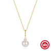 Wholesale S925 Sterling Silver Pearl Diamond Stacked Elegant Clavicle Chain With Geometric Pattern And Electroplating For Women