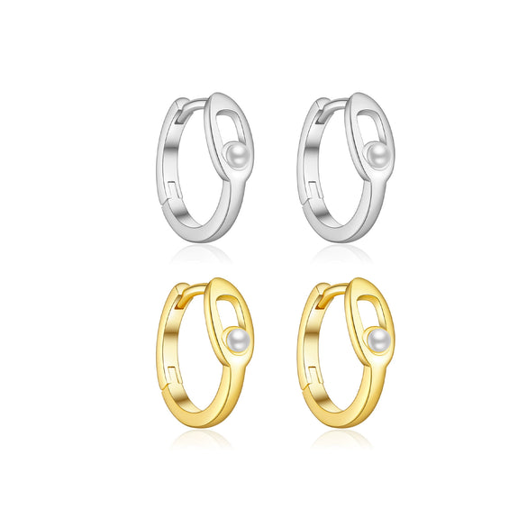 Wholesale S925 Sterling Silver Pearl Ear Ring With Simple High Design Sense Ear Buckle Fashion Ol Style Electroplated With Platinum Or 18K Gold