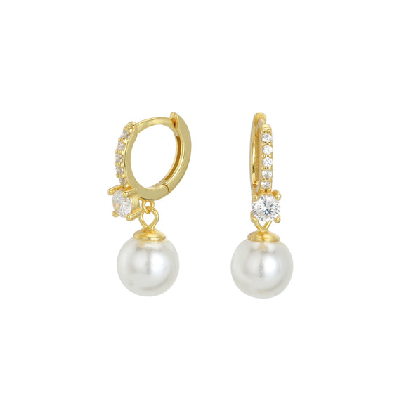 Wholesale S925 Sterling Silver Pearl Geometric Light Luxury Women's Earrings