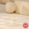 Wholesale S925 Sterling Silver Pearl Necklace With Love Pendant And Ochain Geometric Pattern Electroplated For Women