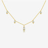 Wholesale S925 Sterling Silver Pearshaped Color Zirconium Hanging Long Necklace With Geometric Pattern And Electroplating Treatment