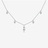 Wholesale S925 Sterling Silver Pearshaped Color Zirconium Hanging Long Necklace With Geometric Pattern And Electroplating Treatment
