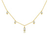 Wholesale S925 Sterling Silver Pearshaped Color Zirconium Hanging Long Necklace With Geometric Pattern And Electroplating Treatment