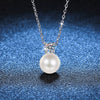 Wholesale S925 Sterling Silver Pendant Moissanite Necklace With Cross Chain And Crown Pattern For Women