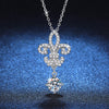 Wholesale S925 Sterling Silver Pendant Moissanite Necklace With Crown Pattern Electroplated For Women