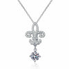 Wholesale S925 Sterling Silver Pendant Moissanite Necklace With Crown Pattern Electroplated For Women