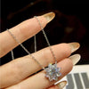 Wholesale S925 Sterling Silver Pendant Necklace With Moissanite Geometric Pattern Electroplating Treatment For Women Featuring Eight Petal Sunflower And Snowflake Design