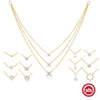 Wholesale S925 Sterling Silver Petal Element Three Layer Stacked Necklace With Geometric Design And O Chain For Women