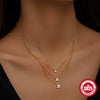 Wholesale S925 Sterling Silver Petal Element Three Layer Stacked Necklace With Star Pattern And Electroplating Treatment For Women