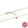 Wholesale S925 Sterling Silver Petal Fourleaf Clover Clavicle Necklace With Turquoise Zircon And Geometric Design