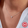 Wholesale S925 Sterling Silver Petal Fourleaf Clover Clavicle Necklace With Turquoise Zircon And Geometric Design