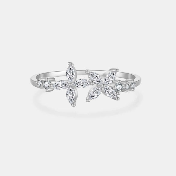 Wholesale S925 Sterling Silver Petal Geometric Retro Simple Ring With Electroplating Treatment For Women And Unisex