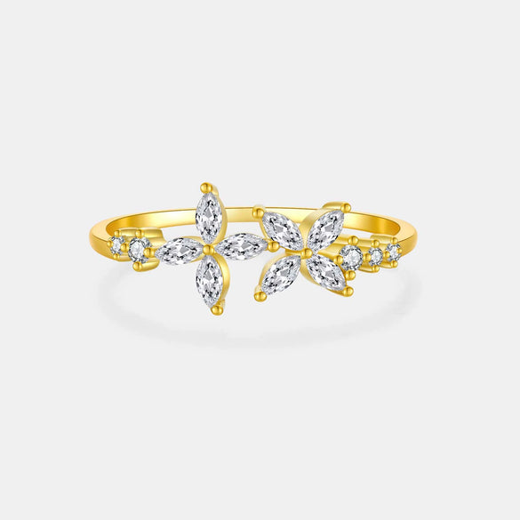 Wholesale S925 Sterling Silver Petal Geometric Retro Simple Ring With Electroplating Treatment For Women And Unisex