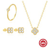 Wholesale S925 Sterling Silver Petal Turquoise Diamond Jewelry Set With Simple Style And Environmentally Friendly Electroplating For Women