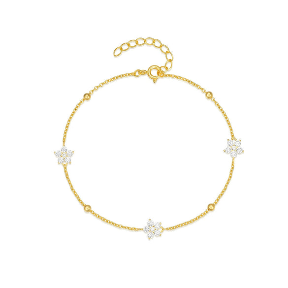 Wholesale S925 Sterling Silver Petalshaped Bracelet For Women With Geometric Design And Electroplating Treatment
