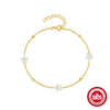 Wholesale S925 Sterling Silver Petalshaped Bracelet For Women With Geometric Design And Electroplating Treatment