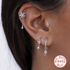 Wholesale S925 Sterling Silver Piercing Ear Nails With Zircon In Geometric Shape Electroplated For Women