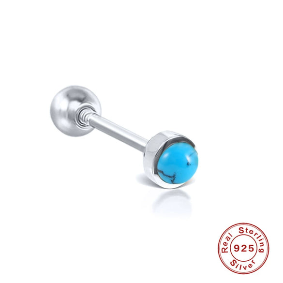 Wholesale S925 Sterling Silver Piercing Ear Nails With Zircon In Geometric Shape Electroplated For Women