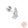Wholesale S925 Sterling Silver Piercing Ear Nails With Zircon In Geometric Shape Electroplated For Women