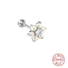 Wholesale S925 Sterling Silver Piercing Ear Nails With Zircon In Geometric Shape Electroplated For Women