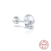 Wholesale S925 Sterling Silver Piercing Ear Nails With Zircon In Geometric Shape Electroplated For Women