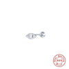 Wholesale S925 Sterling Silver Piercing Ear Nails With Zircon In Geometric Shape Electroplated For Women
