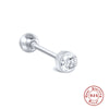 Wholesale S925 Sterling Silver Piercing Ear Nails With Zircon In Geometric Shape Electroplated For Women
