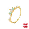 Wholesale S925 Sterling Silver Pink Flower Moon Shaped Ring With Inlaid Zircon For Women Simple And Refreshing Design