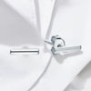 Wholesale S925 Sterling Silver Plain Cylindrical Geometric Earrings With Exquisite Design Sense And Seiko Craftsmanship For Unisex