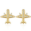 Wholesale S925 Sterling Silver Plane Earrings With Electroplating Treatment