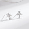 Wholesale S925 Sterling Silver Plane Earrings With Electroplating Treatment