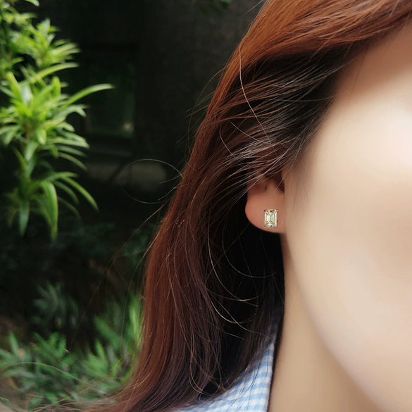 Wholesale S925 Sterling Silver Platinum Plated Square Light Luxury Elegant Design Electroplated Women's Earrings