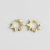Wholesale S925 Sterling Silver Punk Style Rivet Geometric Earbuckle Earrings