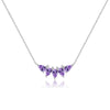 Wholesale S925 Sterling Silver Purple Water Drop Necklace With Electroplating