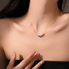 Wholesale S925 Sterling Silver Purple Water Drop Necklace With Electroplating
