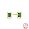 Wholesale S925 Sterling Silver Rectangular Bag Set With Love Flower All Match Earrings Geometric Pattern Electroplated