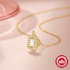 Wholesale S925 Sterling Silver Rectangular Fruit Patterned Electroplated Ochain Necklace For Women