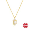 Wholesale S925 Sterling Silver Rectangular Fruit Patterned Electroplated Ochain Necklace For Women