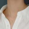 Wholesale S925 Sterling Silver Rectangular Zircon Geometric Cross Chain Clavicle Necklace With Electroplating